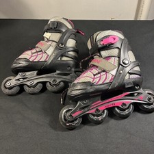 Kids Girls Schwinn Adjustable Rollerblades Inline Skates Size 1-4 Black Pink