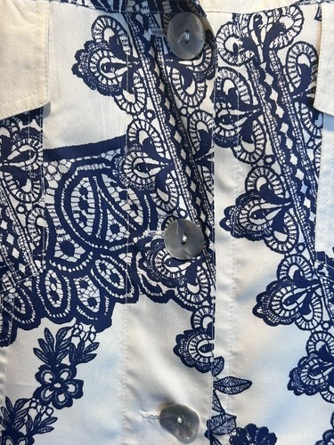 Vintage Gala Silk Jacket Women’s L Silk Quiet Luxury Fairy White Paisley Print - Picture 6 of 16