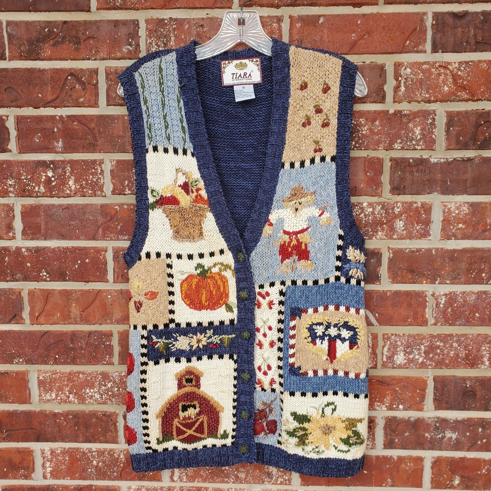 Vintage Tiara International Sweater Vest Fall Thanksg… Gem