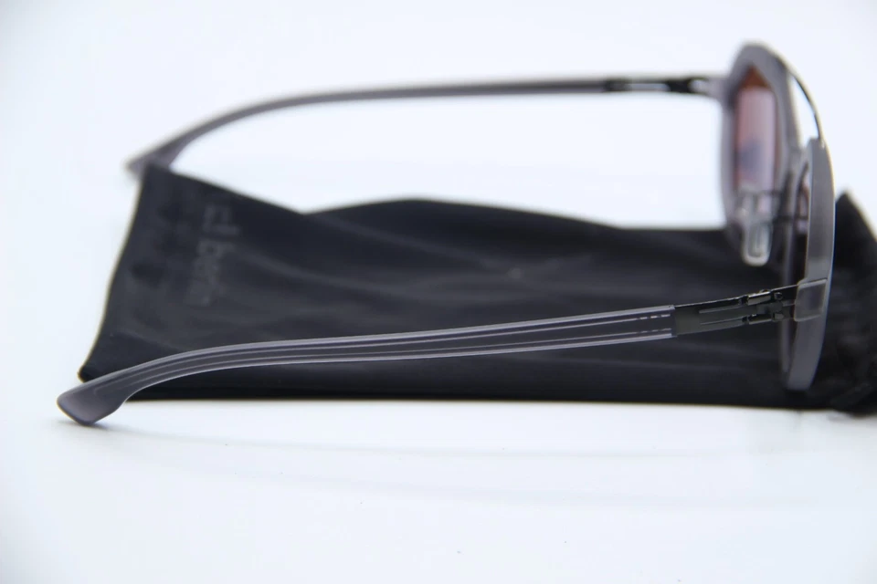 NEW IC! BERLIN EDISON ECOGREY CLEAR BROWN LENS AUTHENTIC SUNGLASSES W/CASE 47-23 - Image 4 of 4