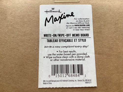 Vintage 80s Maxine Dry Erase Memo Board New Hallmark Mondays Kitchen Office - Picture 9 of 12