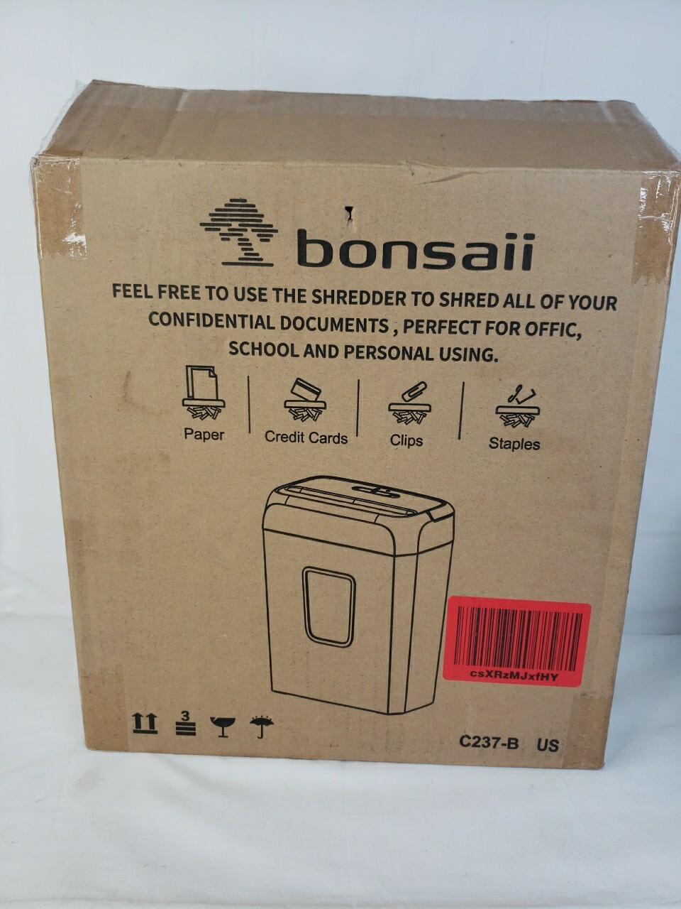 Bonsaii Paper Shredder, 5-6 Sheet Crosscut Shredder for Home Use, 3.4 Gals Waste-image