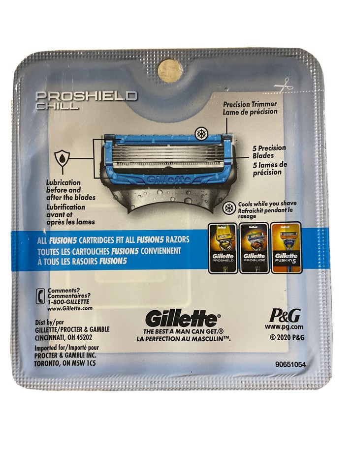 4 Gillette Fusion Proshield Chill Razor Blades Refill Cartridge fit ...