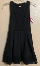 NWT Exhilaration Target XS Skater Dress Black Lace Sleeveless Cut Out Back