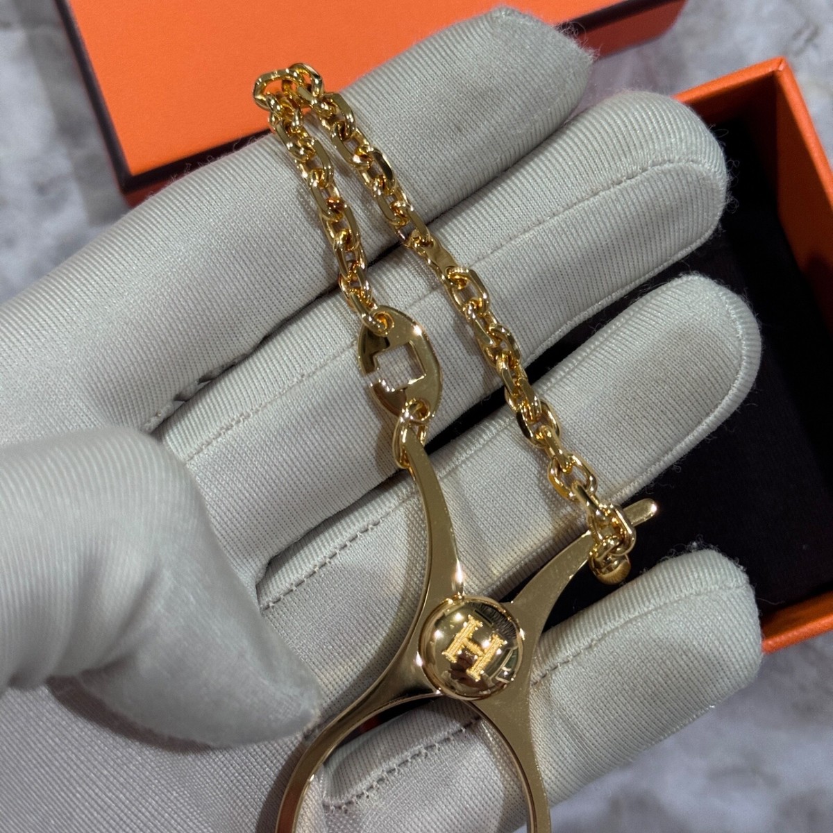 [HERMES]★Glove Holder Gold l Key Chain Bag Charm Hermes Glove Holder Clip Filou Key Chain Bag Charm Gold