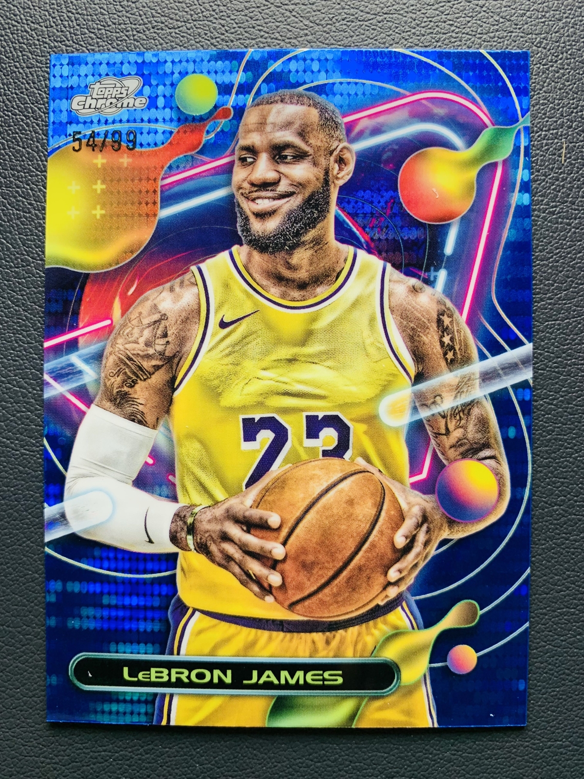 2023-24 Topps Cosmic Chrome LeBron James #59 Blue Moon Refractor 54/99