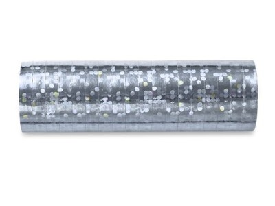 PartyDeco holografische Luftschlangen silber 38 m 1 Packung 18 Stück