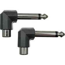 Hosa Technology GPR-123 Analog Audio Right Angle Adaptors RCA to 1/4" TS, Pair 