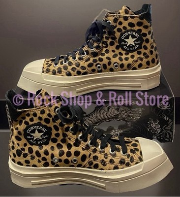 CONVERSE Unisex CHUCK TAYLOR 70 DE LUXE High Top Leopard Cheetah M-9/W-11 ~,NWT