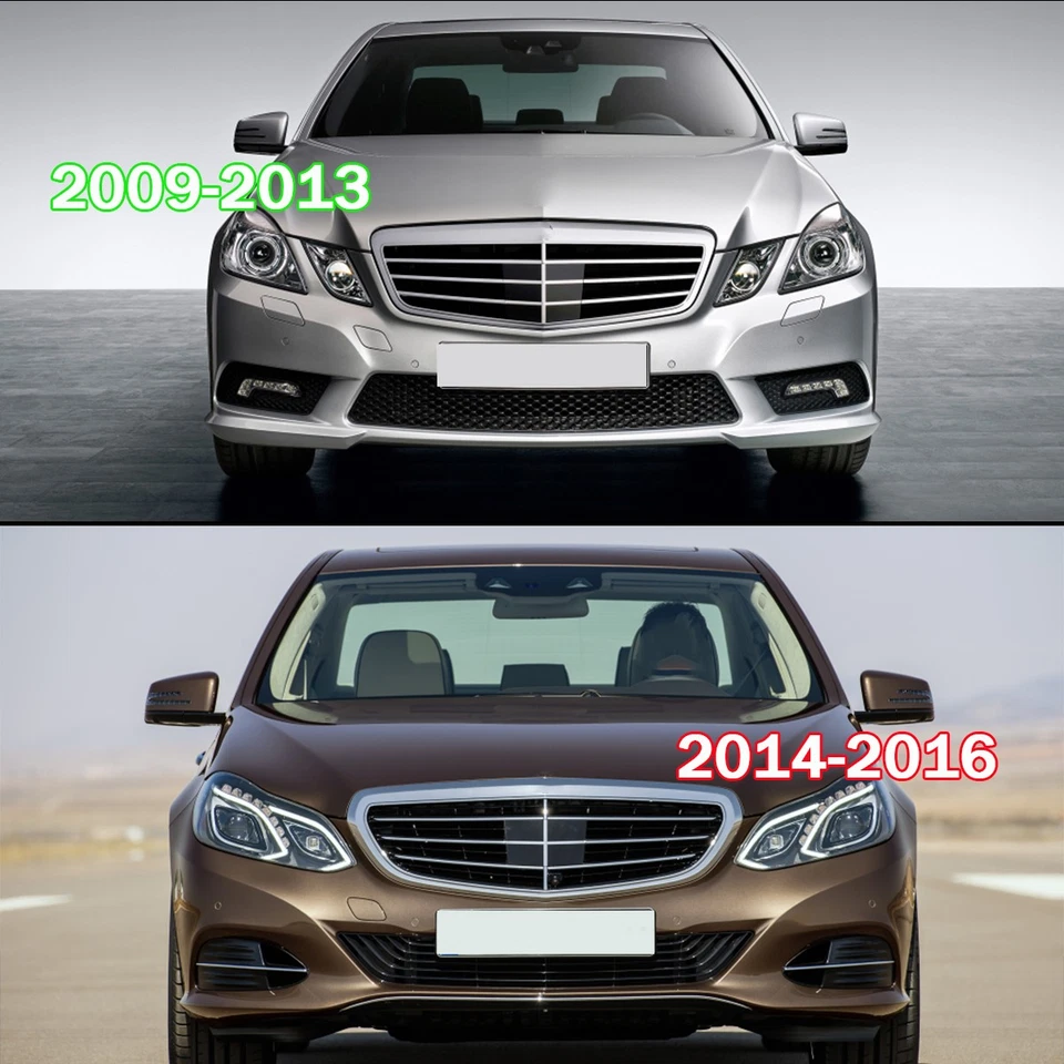 LH&RH Headlamp Headlight Lens Cover For 2009-2012 Mercedes Benz E-Class W212 - Image 2 of 4