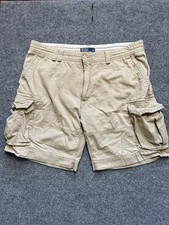 Vintage Polo Ralph Lauren Cargo Shorts Military Army Beige Sz 42 90s Y2K Baggy