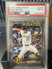 2024 Topps Update Series - Rookie Debut Paul Skenes #US288 Memorial Day Camo /25