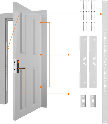 Door Armor MAX 5-Piece Kit - 46'' Heavy Duty Steel Door Reinforcement System, Ant