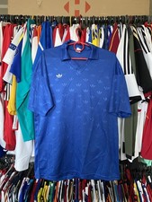 1980s 1990s ADIDAS TEMPLATE FOOTBALL SHIRT SOCCER JERSEY sz L MEN #4 BLUE