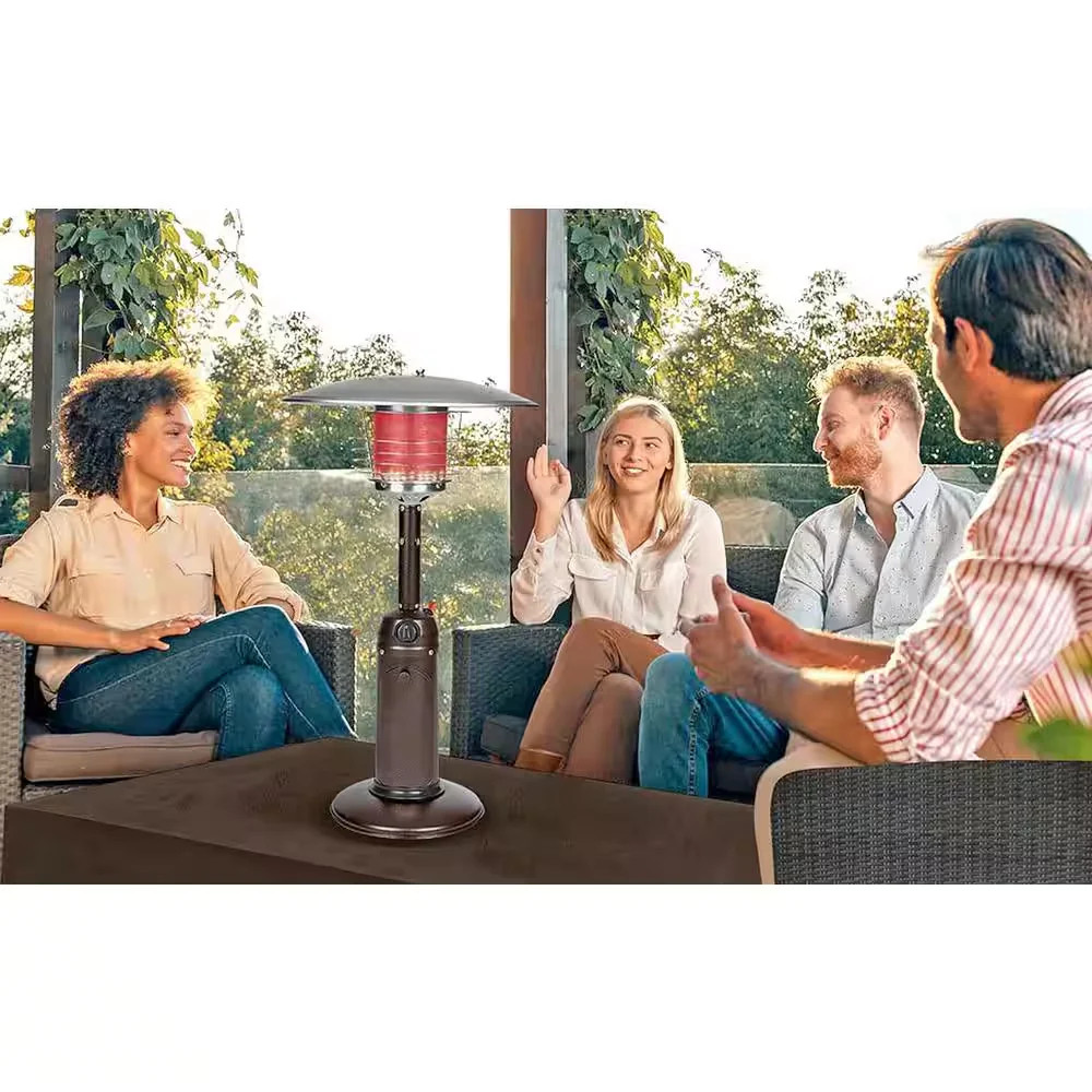 Fire Sense 10,000 BTU Tabletop Propane Patio Heater Hammered Bronze