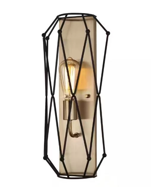 Aplique de Pared Industrial 1 Luz Acabado Latón Satinado Iluminación Generación Zarra Foto 4 de 4