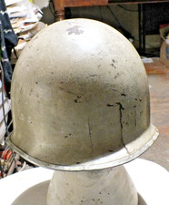 ELMETTO USA M1 GANCI FISSI BIANCO (POLIZIA-DIVISIONI MONTAGNA?) RUSPANTE GOTICA