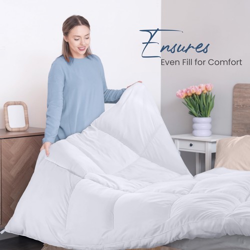 Comforters Queen Size, All Season Duvet Insert, Down Alternative Box Stitched... - Picture 4 of 8