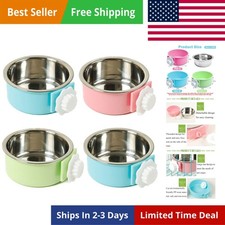 Crate Dog Bowl, Removable Stainless Steel Hanging Pet Cage Bowl Food Water ...