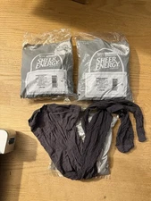 7 Pr Leggs Sheer Energy Off Black Size A Pantyhose Slightly Imperfect FREE SHIP