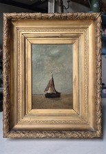 Dutch School: Old oil painting on wooden panel in beautiful frame, 19th century
