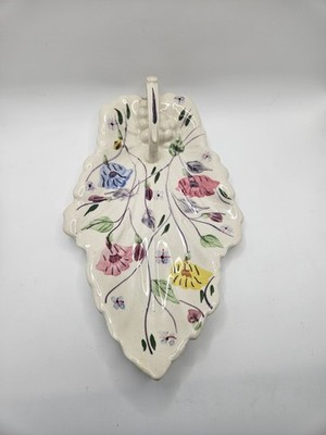 Blue Ridge Southern Potteries Hand Painted Floral Chintz Leaf Celery Dish Tray