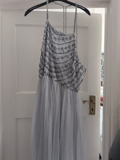 Brand New Boohoo 16 Grey Mesh Lined Sleeveless Dress