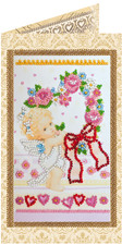 Embroidery Postcard Kit MISCHIEVOUS CUPID Craft Gift Set