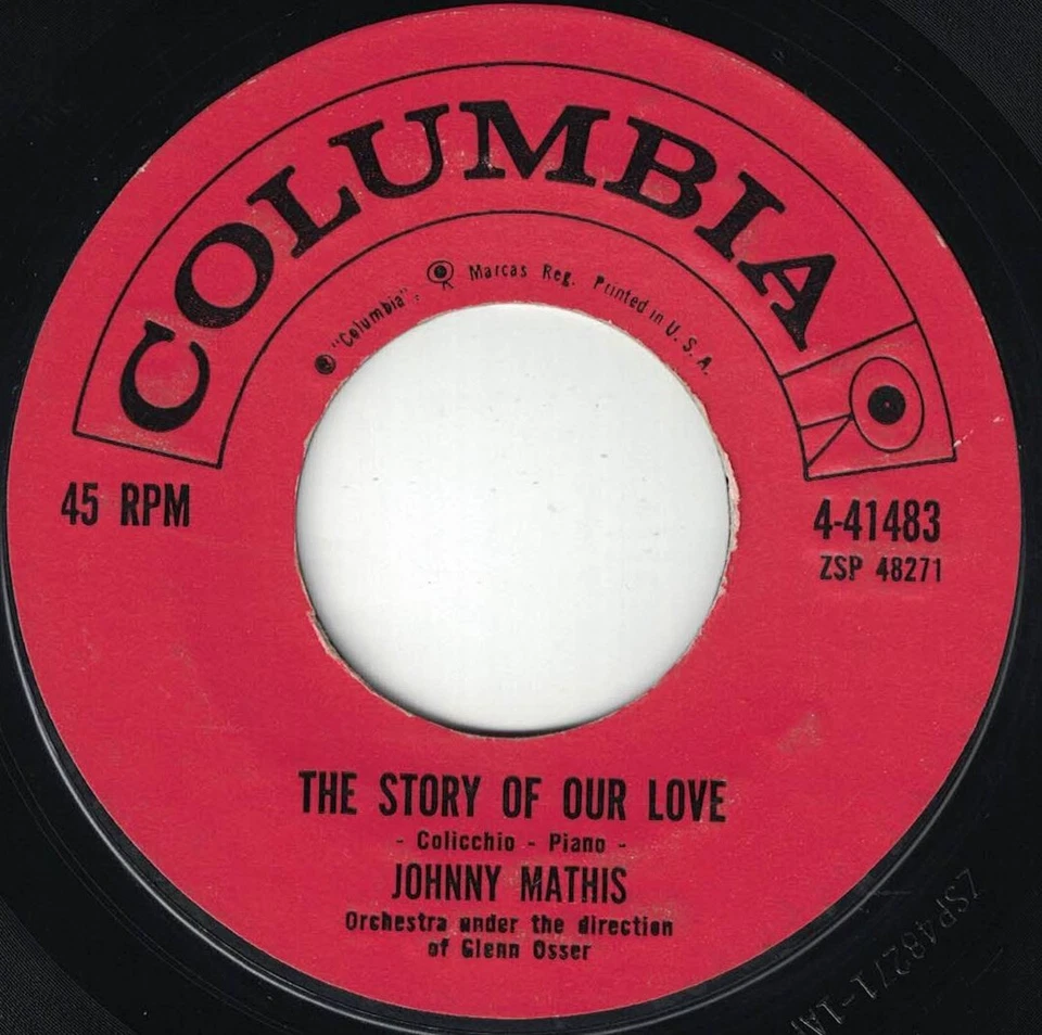 Double-sided Hit JOHNNY MATHIS "Misty"/Story Of Our" COLUMBIA VG+/VG++ 1st Press - Image 2 of 2