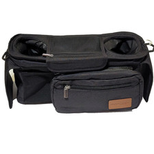 MomCozy Stroller Organizer Black Insulated Cup Holders Detachable Pouch NEW