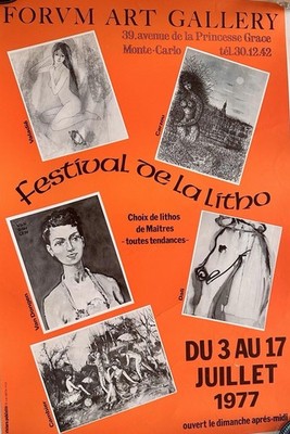 Monaco 1977 Festival De La Litho Modigliani Art Poster Forum Gallery Monte Carlo