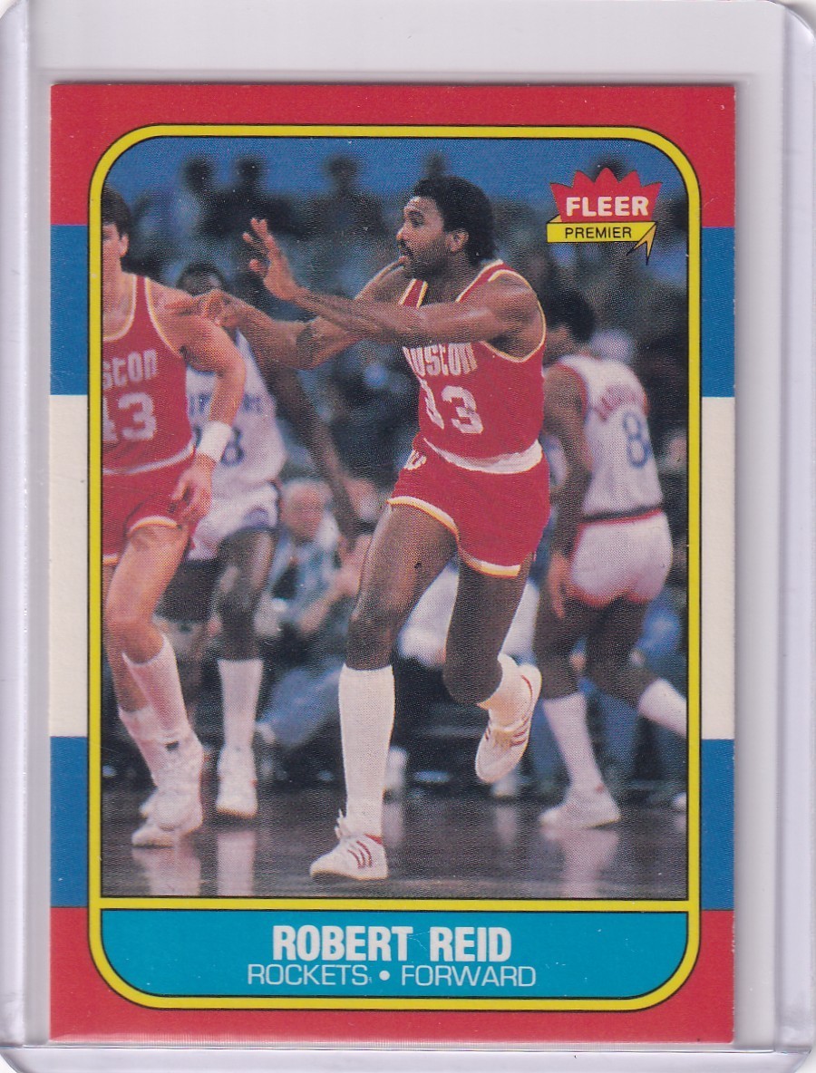 1986 Fleer Basketball Card #90 Robert Reid Houston Rockets - NrMt-Mt