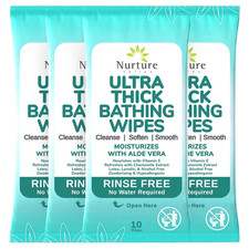 Nurture XL Ultra Thick Body Wipes for Adults W/Aloe  40 Extra Large Disposable
