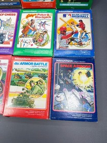 INTELLIVISION LOT OF 12 BOXED GAME GAMES DONKEY KONG Q BERT PITFALL DUNGEONS