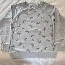 Eddie Bauer LegendWash Women s Gray Butterfly Crew Neck Pullover Sweatshirt S