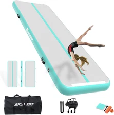 AKSPORT Inflatable Gymnatsics Mat Tumble Track 10Ft 13Ft 16Ft 20Ft 23Ft Air Tumb