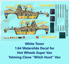 White Toner 1:64 Waterslide Decal for Super Van Yatming Clone Witch Hunt