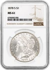 1878 S $1 Morgan Silver Dollar NGC MS61 Uncirculated Coin #006