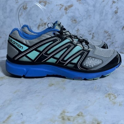 Salomon X-Mission 2 Womens Sz 8.5 Trail Running Shoes Gray Blue Athletic Sneaker
