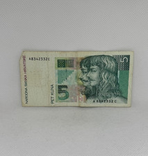 Banknote / Kroatien / 5 Kuna 1993 / sehr sch&ouml;n, VF / Papiergeld / P.28