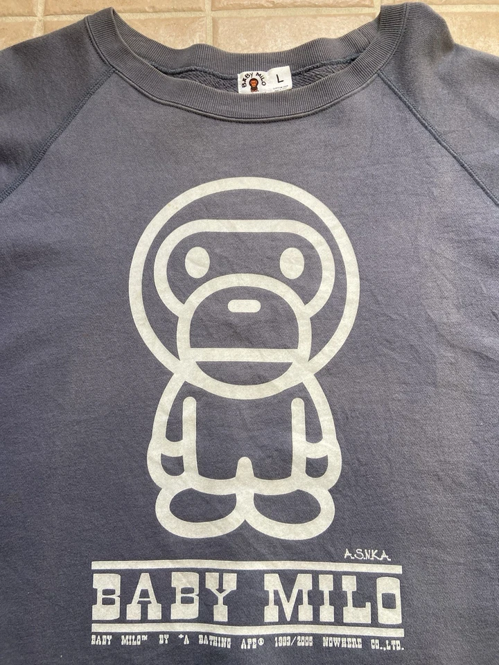2002 Baby Milo Bape Crewneck Sweatshirt Large Rare - Image 2 of 4