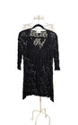 Mela Purdie Women's Dress Tunic 3/4 Sleeve Short Black Lace Australia