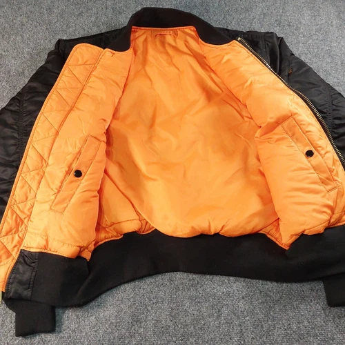 Vintage Y2K Alpha Industries MA-1 Bomber Jacket Mens Medium Black Reversible image 6