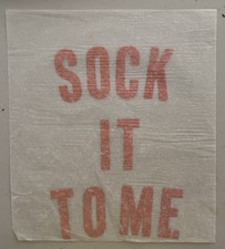 Original Vintage Sock It To Me Iron On Transfer