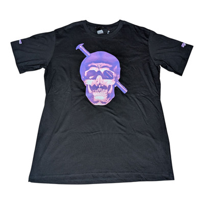 VLONE Purple Skull T-Shirt Black Tee Size XL Streetwear Urban Hip Hop