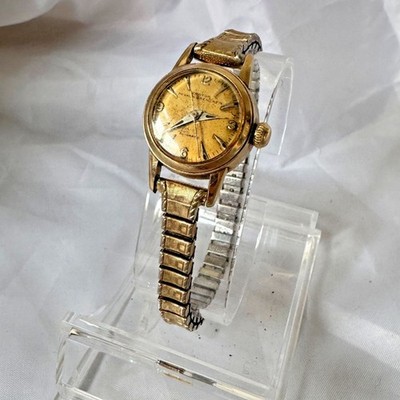 Vintage 1950s Croton Nivada Aquamatic 10K Gold Automatic 19mm Watch- Works!