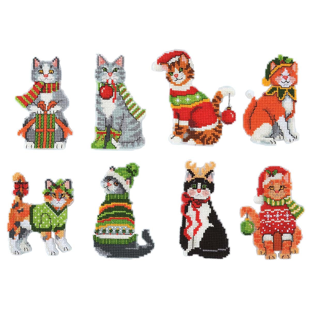 Herrschners&reg; Meowy Christmas Counted Cross-Stitch Kit