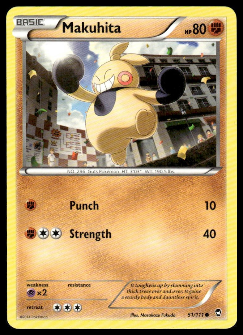 Makuhita 51/111 Common Furious Fists Pokemon Lightly Played