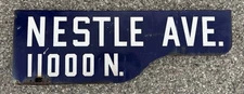 Vintage Porcelain Los Angeles California Street Sign Nestle Ave