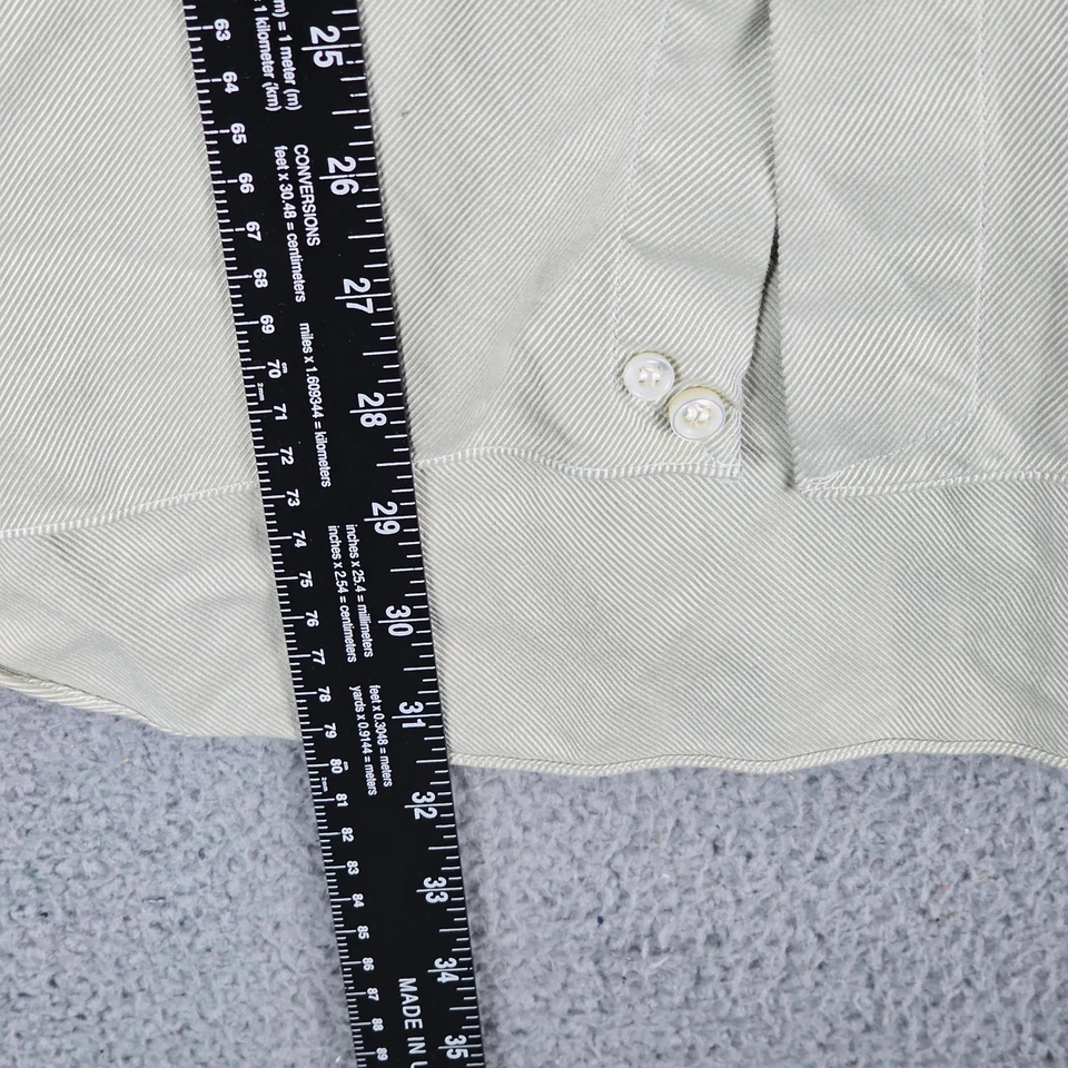 Camisa Lorenzini para Neiman Marcus Para Hombre 39 Beige Rayas Manga Larga Abotonada Foto 3 de 4